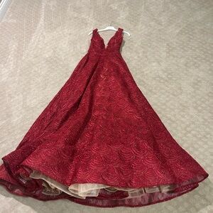 Tarik Ediz Scarlet Prom Dress